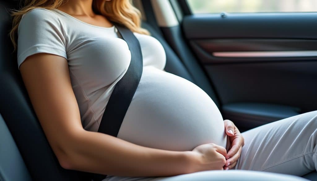 Ceinture et grossesse en voiture : la position de la sangle